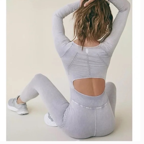 Free People Good Karma Onesie in Iced Gray sz xs/sm NWOT - Picture 2 of 8